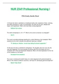 NUR 2349 &sol; NUR2349 Final Exam Study Guide &lpar;Latest 2021 &sol; 2022&rpar;&colon; Professional Nursing I &sol; PN 1 - Rasmussen