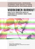 Geslaagde scriptie voorkomen burnout young professionals -Hanze Groningen Toegepaste Psychologie - Eindcijfer 8
