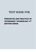 TEST BANK FOR PRINCIPLES AND PRACTICE OF VETERINARY TECHNOLOGY 4TH EDITION SIROIS