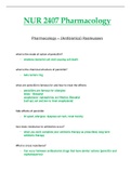 NUR2407 / NUR 2407 Exam | Antibiotics | (Latest 2021): Pharmacology - Rasmussen