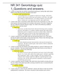 NR 341 Gerontology quiz 1&lowbar;Questions and answers