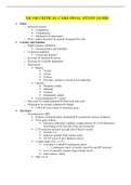 NR 340 CRITICAL CARE FINAL STUDY GUIDE &vert; VERIFIED GUIDE 