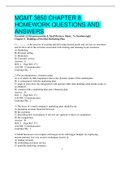 MGMT 3850 CHAPTER 8  HOMEWORK QUESTIONS AND  ANSWERS