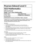 A level Mathematics Practice Paper E - Pure Mathematics Without Mark scheme