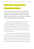 NR 451 Week 5 Discussion, Core Competencies for Nurses