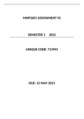 MNP 2601 Assignment 1 Semester 1