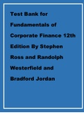 Test Bank for Fundamentals of Corporate Finance 12th Edition By Stephen Ross and Randolph Westerfield
