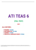 ATI TEAS 6 FULL TEST:LATEST 2021 | BEST DOCUMENT FOR EXAM PREPARATIONS