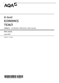A-level 2019 AQA ECONOMICS Paper 3 mark scheme
