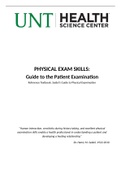 Exam (elaborations) MPAS 5412 PHYSICAL EXAM SKILLS: Guide to the Patient Examination Reference Textbook: Seidel’s Guide to Physical Examination