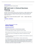 NR 449 Week 1 Discussion; Clinical Decision Making