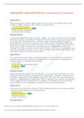 AGNP BOARD EXAM QUESTIONS Men's health Assessment &lpar;17 Questions&rpar; &vert; GOLDEN A GRADE