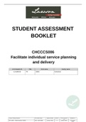 COOKERY SITHCCC006  SAB - CHCCCS006 - Facilitate individual service planning and delivery. STUDENT ASSESSMENT BOOKLET