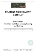 COOKERY SITHCCC006  SAB - CHCCCS006 - Facilitate individual service planning and delivery&period; STUDENT ASSESSMENT BOOKLET