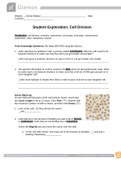 BIO Gizmo Cell Division, Student Exploration: Cell Division, (A Grade), Questions and Answers, All Correct Study Guide, Download to Score A