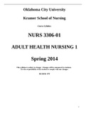 Exam &lpar;elaborations&rpar; NURS 3306 NURS 3306-01 ADULT HEALTH NURSING 1 Spring
