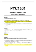 PYC1501 Assignment 1 Semester 1 & 2 2021