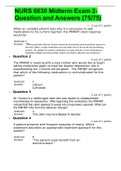 NURS 6630 Midterm Exam 2- Question and Answers &lpar;75&sol;75&rpar;