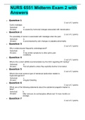 NURS 6551 Midterm Exam 2 with Answers &vert; LATEST SOLUTION 