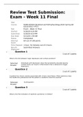 Exam (elaborations) NURSING 6501 Review Test Submission:  Exam - Week 11 Final