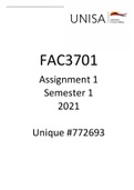 FAC3701 Assignments 1 & 2 Semester 1 2021 - Complete