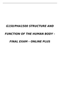 G150- PHA1500 Structure and Function of the Human Body - FINAL EXAM – Online Plus {Updated Version}