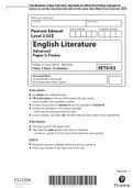  Edexcel Level 3 GCE English Literature 2018 Paper 3
