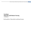 Test Bank Maternity and Pediatric  Nursing 3rd Edition  By Susan Ricci&comma; Theresa Kyle&comma; and Susan Carman