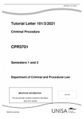 Tutorial Letter 101/3/2021 Criminal Procedure CPR3701 Semesters 1 and 2 Department of Criminal and Procedural Law