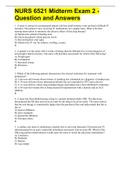 NURS 6521 Midterm Exam 2 - Question and Answers