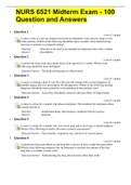NURS 6521 Midterm Exam - 100 Question and Answers