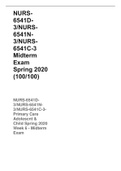 NURS-6541D-3/NURS-6541N-3/NURS-6541C-3 Midterm Exam Spring 2020 (100/100)