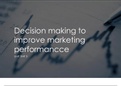 Unit 3 decision making to improve marketing performance