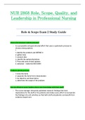 NUR 2868 / NUR2868 Exam 2 Study Guide (Latest 2021 / 2022): Role, Scope, Quality & Leadership in Professional Nursing - Rasmussen