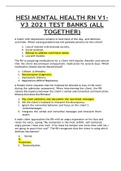 HESI MENTAL HEALTH RN V1- V3 2021 TEST BANKS &lpar;ALL TOGETHER&rpar;