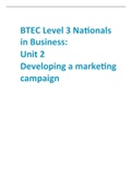 BTEC_National_Bus_Unit2_Sample_template  on marketing campaign(DISTINCTION GRADE )