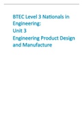 BTEC Level 3 Nationals in Engineering: Unit 3 Engineering Product Design and Manufacture