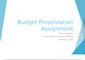 HCA 530 Topic 3 Assignment, Budget Presentation