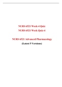 NURS 6521N/ NURS 6521 Week 4 Quiz Answer (Latest 5 Versions), NURS 6521 Advanced Pharmacology, Extremely Helpful, Completely Collections