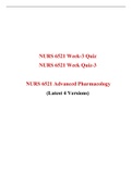 NURS 6521N/ NURS 6521 Week 3 Quiz Answer (Latest 4 Versions), NURS 6521 Advanced Pharmacology, Extremely Helpful, Completely Collections