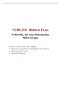 NURS 6521N/ NURS 6521 NURS 6521 Midterm Exam-Answer (4 Versions, 400QA), NURS 6521 Advanced Pharmacology, Extremely Helpful, Completely Collections