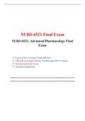 NURS 6521N/ NURS 6521  Final Exam- (6 Versions, 600QA), NURS 6521 Advanced Pharmacology, Extremely Helpful, Completel Collections