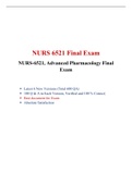 NURS 6521N/ NURS 6521  Final Exam- (NEW 6 Versions, 600QA), NURS 6521 Advanced Pharmacology, Extremely Helpful, Completel Collections