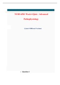 NURS 6501 Week 4 quiz-(Latest 4 Versions), Advanced Pathophysiology