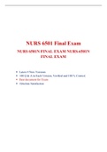 NURS 6501N/ NURS 6501 Final Exam (4 Versions)-NURS 6501 Advanced Pathophysiology