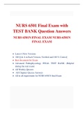 NURS 6501N/NURS 6501 Final Exam (4 Versions) & All Chapters Quizzes Answers,NURS 6501 Advanced Pathophysiology
