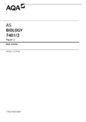 AS BIOLOGY 7401/2 Paper 2 mark scheme