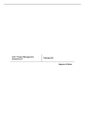 Unit 7 Project Management in Construction and the Built Environment Assignment 1