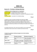 MNM3709- Strategic Marketing  Self-assesment questions. Must have!