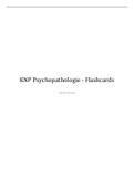 Flashcards / zelfstudievragen voor het vak KNP Psychopathologie 